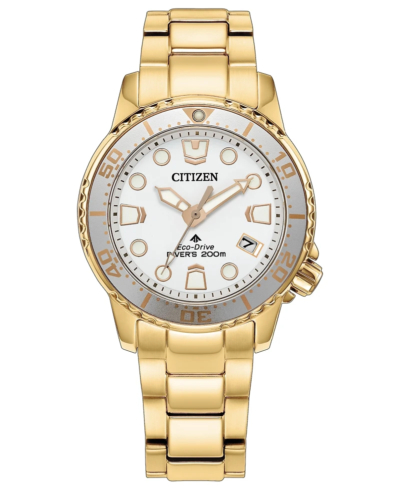 Citizen Women's Promaster Sea Dive Light Gold-Tone Stainless Steel Bracelet Watch 36.5mm