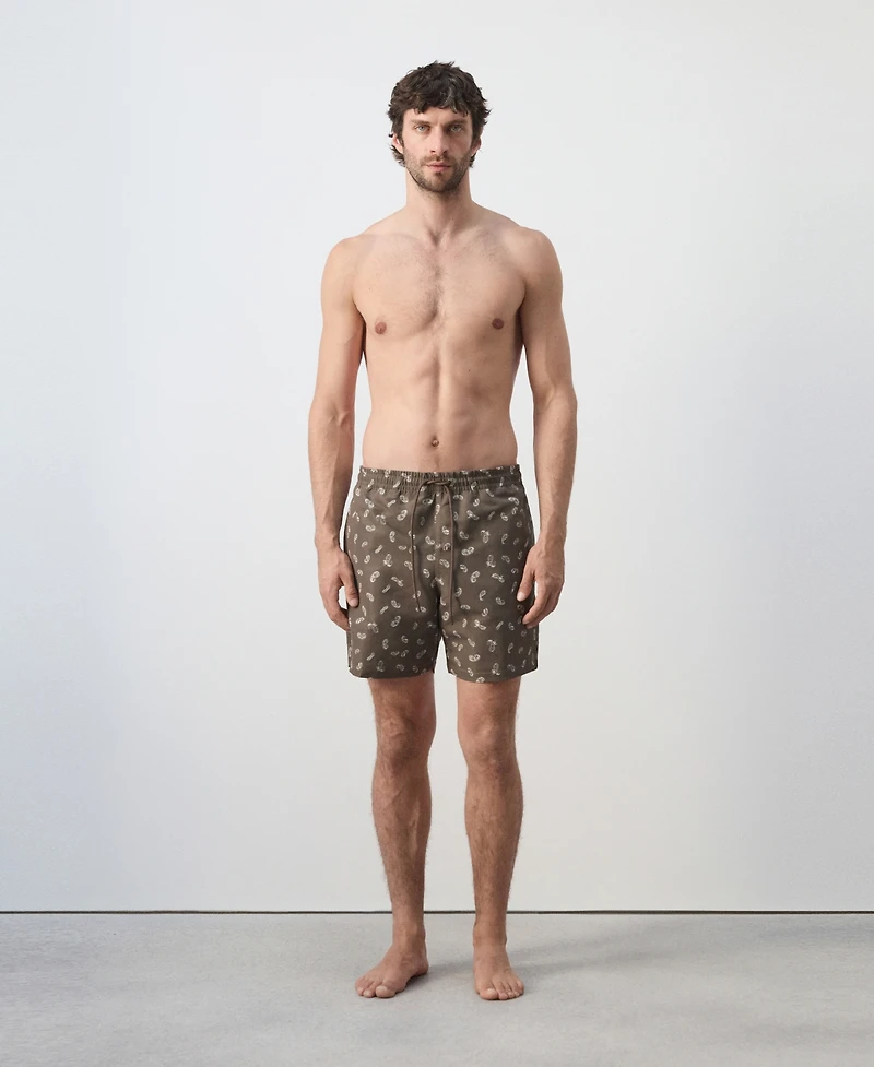Mango Men's Drawstring Printed Swimsuit
