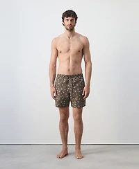 Mango Men's Drawstring Printed Swimsuit