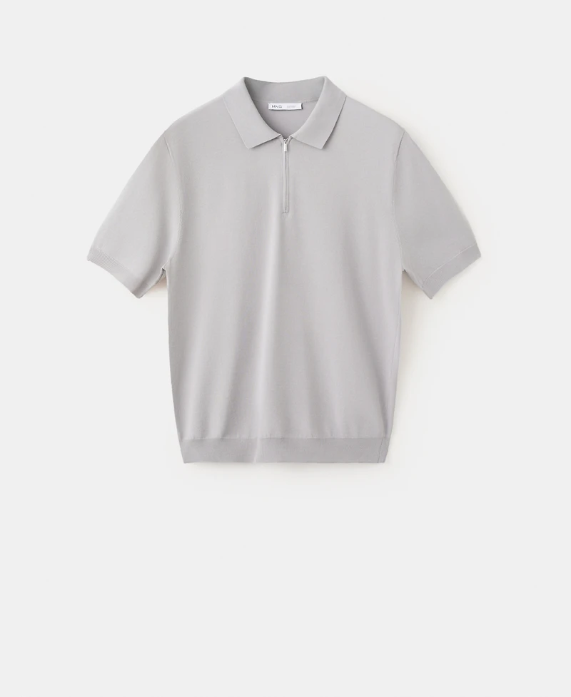 Mango Men's Knitted Zip Polo Shirt