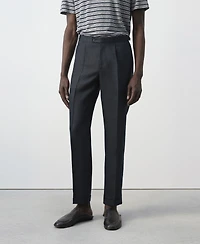 Mango Men's Adjustable Bands Linen Suit Pants