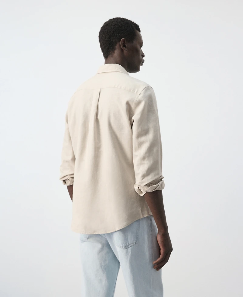 Mango Men's Pocket Linen Shirt