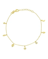 Macy's 14k Gold Over Sterling Silver Cubic Zirconia Heart Hamsa Bracelet