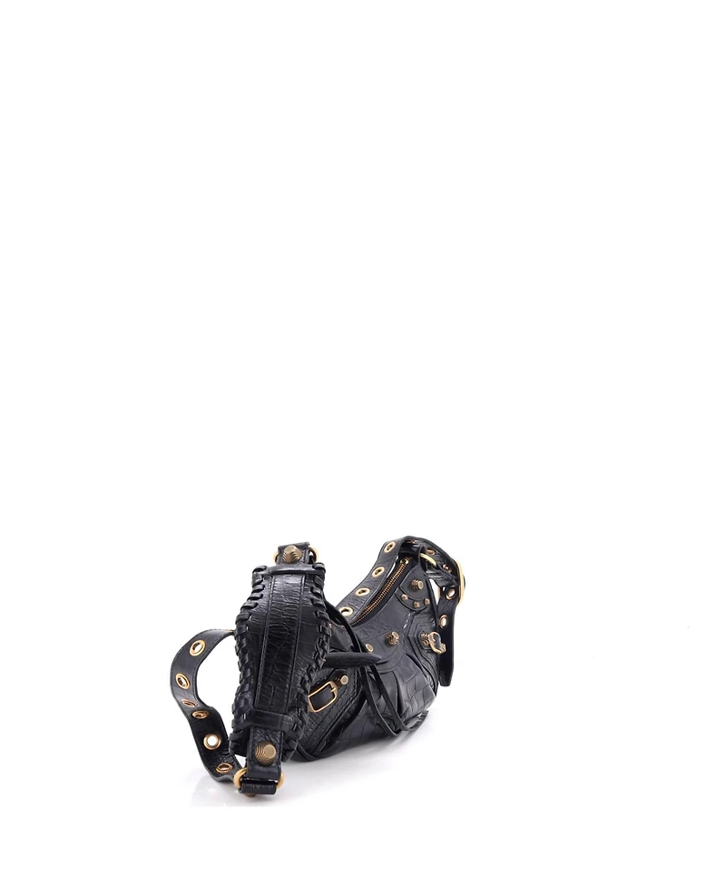 Pre-Owned Balenciaga Xs Le Cagole Giant Studs Shoulder Bag Embossed Leather