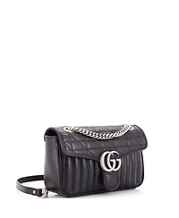 Pre-Owned Gucci Small Gg Marmont Flap Bag Mixed Matelasse Leather