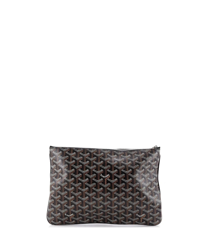 Pre-Owned Goyard Mm Senat Zip Pouch Coated Canvas