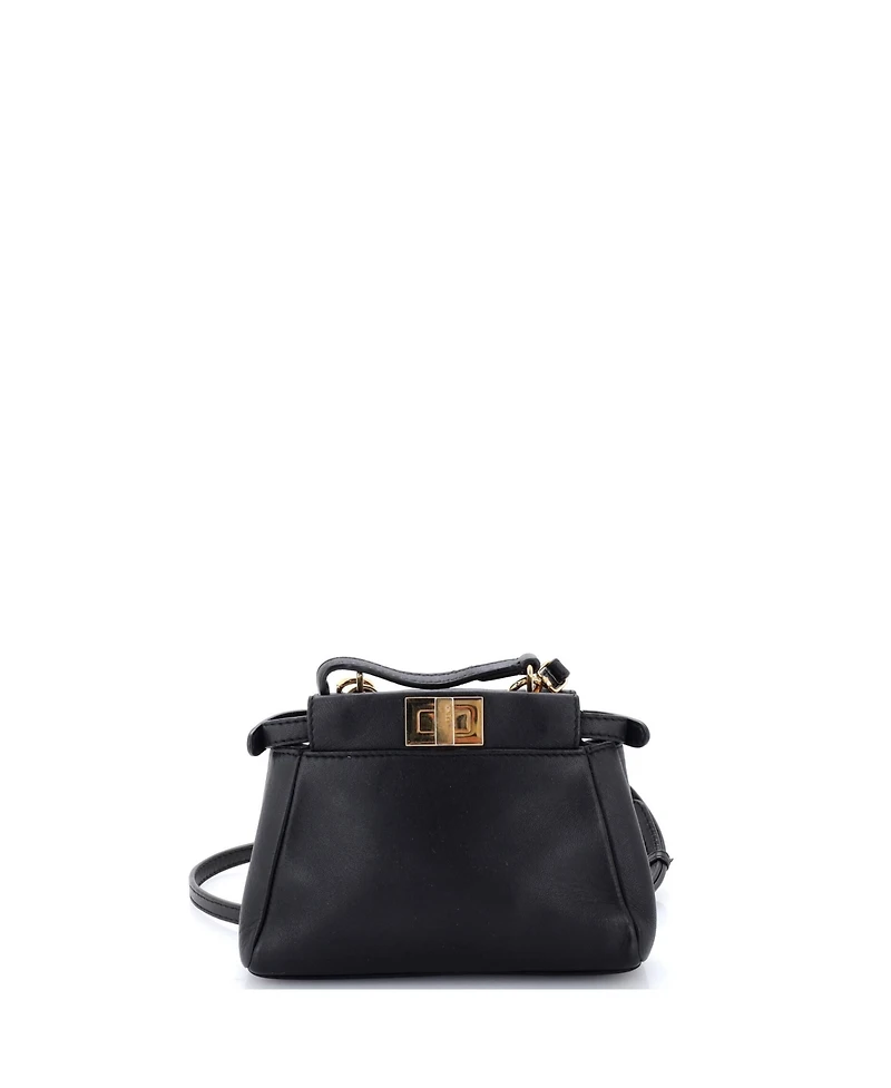 Pre-Owned Fendi Micro Peekaboo Bag Leather