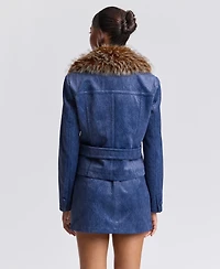 Avec Les Filles Women's Spread Collar Shrunken Coat