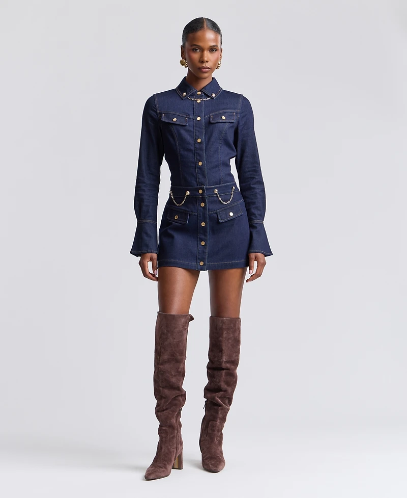 Avec Les Filles Button-Front Collared Top