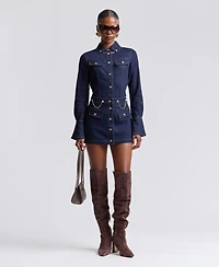 Avec Les Filles Button-Front Collared Top
