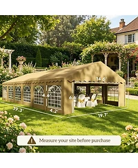 Asagikoiai 19.7 x 39.3 Feet Heavy Duty Party Tent, Large Outdoor Canopy Wedding Marquee with Windows