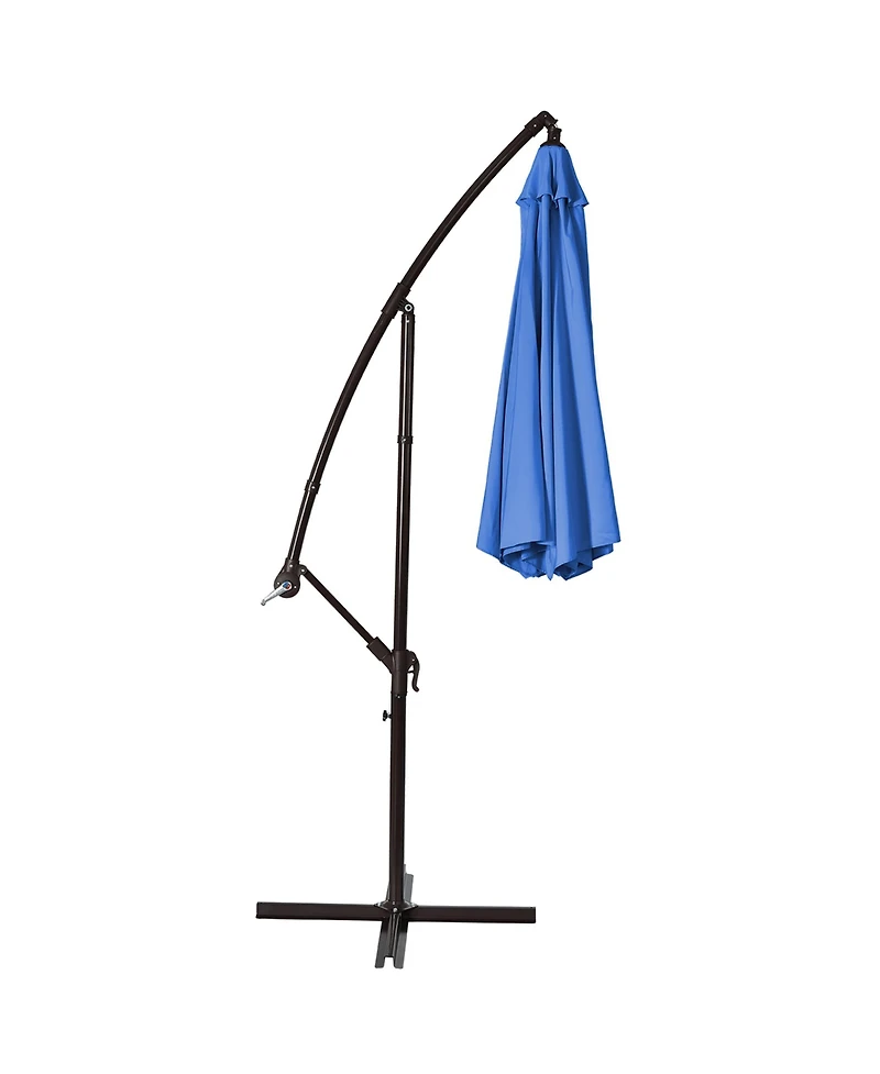 Gymax 10 Patio Cantilever Offset Umbrella Yard Garden Outdoor with 8 Ribs