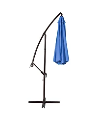 Gymax 10 Patio Cantilever Offset Umbrella Yard Garden Outdoor with 8 Ribs