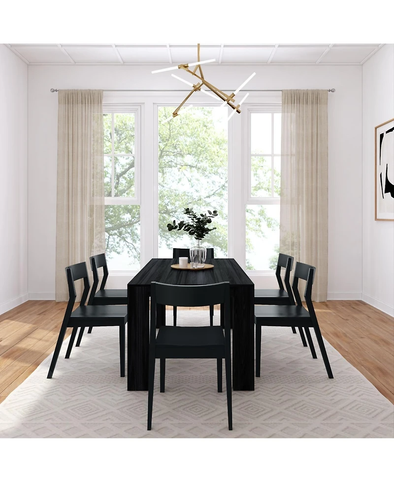 Plank+Beam 72" Modern Solid Wood Dining Table Set