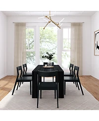 Plank+Beam 72" Modern Solid Wood Dining Table Set