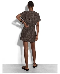 Apricot Women's A-Line Zebra-Print Mini Dress