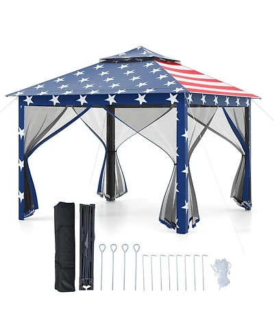Gouun 2-Tier Pop-Up Gazebo Tent with Mesh Screens