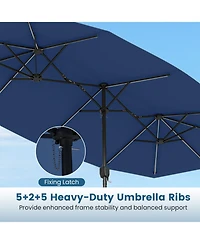 Gouun Double-Sided Patio Umbrella with Color-Changing Solar Led Lights