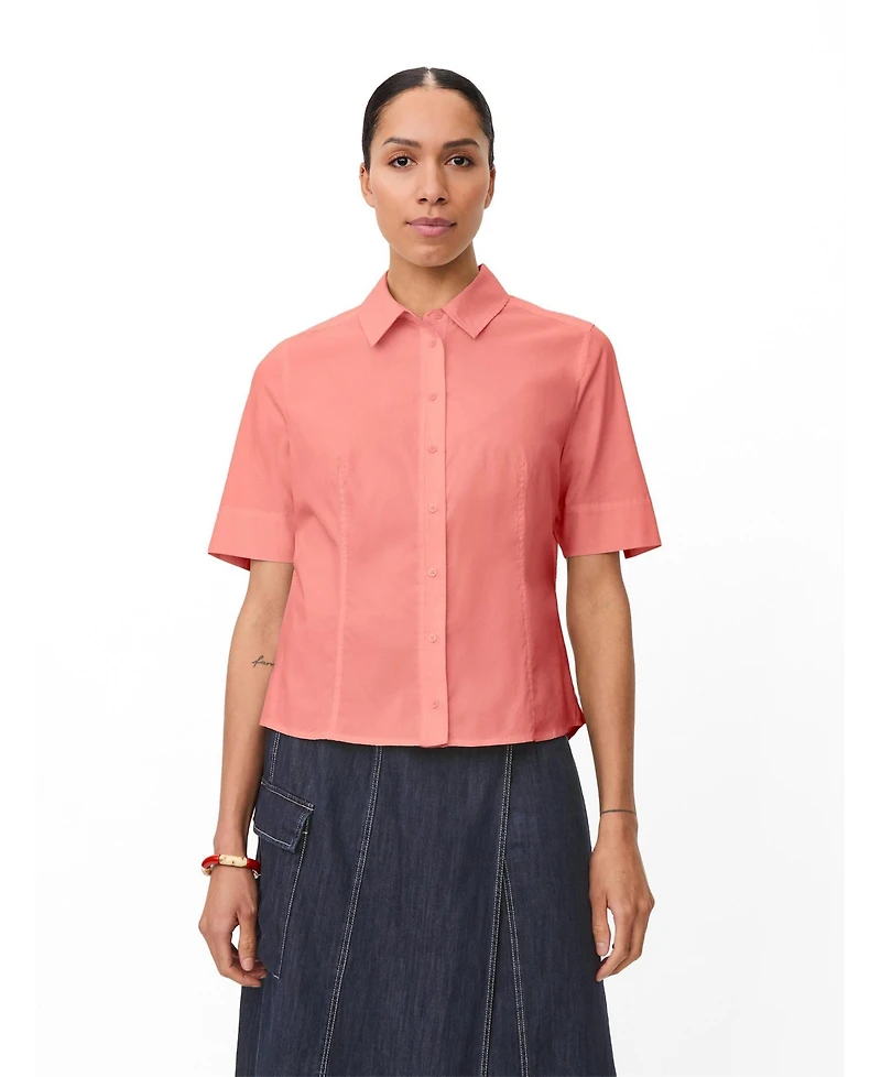 Masai Copenhagen Women's Maiven Boxy Button-Up Short-Sleeve Cotton-Blend Shirt