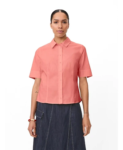 Masai Copenhagen Women's Maiven Boxy Button-Up Short-Sleeve Cotton-Blend Shirt