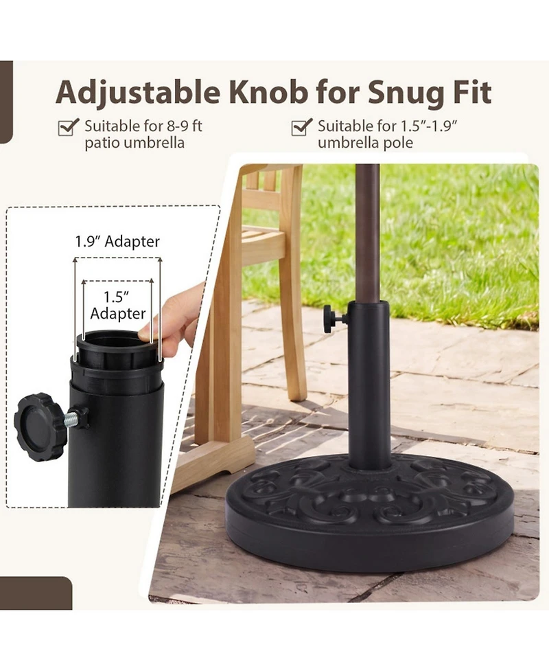 Gouun 26.5 Lb Heavy-duty Round Umbrella Stand with Iris Pattern and Adjustable Knob