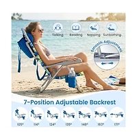 Hongge 2-Pack Folding Beach Chair with 7-Position Backrest