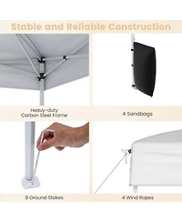 Gouun 10 x 10 Feet Commercial Pop Up Canopy Tent with 4 Sidewalls and Cpai-84