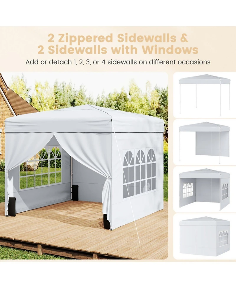 Gouun 10 x 10 Feet Commercial Pop Up Canopy Tent with 4 Sidewalls and Cpai-84
