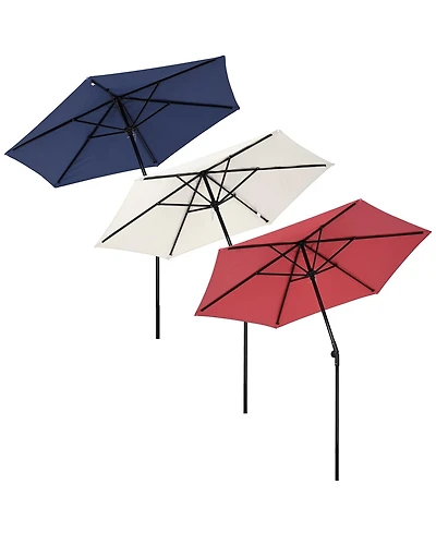 Yescom 7.5Feet Portable Patio Table Umbrella with Tilt 3piece Deck Shade for 250th National Anniversary Celebration Decor Ornament