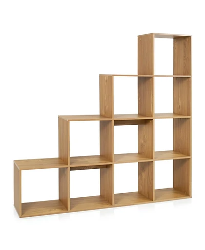 Sugift 4-Tier 10-Cube Bookshelf with 2 Anti-Tipping Kits for Home Office