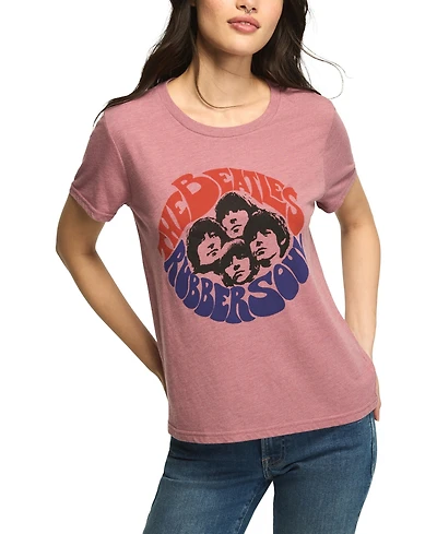Lucky Brand Women's The Beatles Rubber Soul Classic Crew Graphic Retro T-Shirt