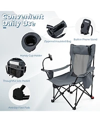 Hongge 2-in-1 Reclining Camping Chair Featuring Detachable Footrest