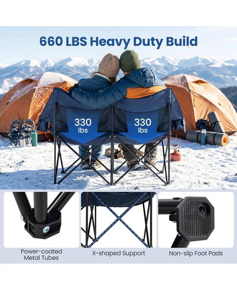Hongge Heated Two-Person Camping Chair for Cold Weather Tailgating