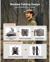 Portable 6 to 7 Person Camouflage Ground Hunting Blind Shelter
