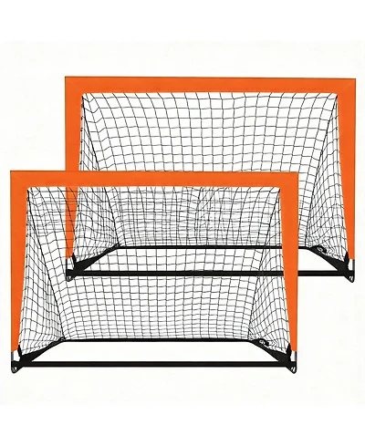 Aofar 2 Pack Portable Soccer Goals Pop Up Indoor Outdoor Foryard 4' X 3