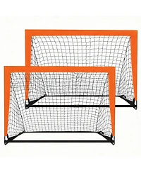 Aofar 2 Pack Portable Soccer Goals Pop Up Indoor Outdoor Foryard 4' X 3