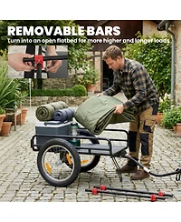Soozier 2-In-1 Bike Cargo Trailer and Wagon Cart with Quick Release Wheels