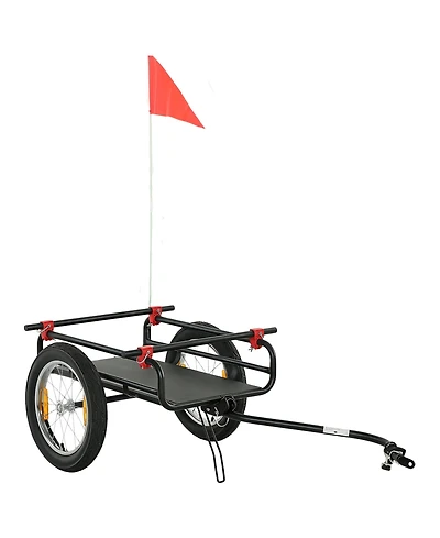 Soozier 2-In-1 Bike Cargo Trailer and Wagon Cart with Quick Release Wheels