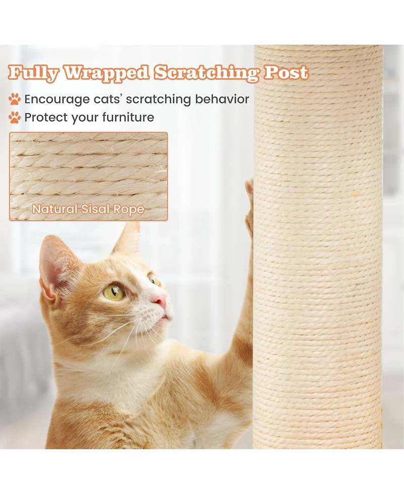 Sugift Indoor Small Aviation-Themed Cat Tree Cat Tower with Helicopter Top Perch