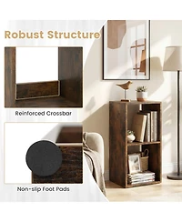 Sugift 2 Cube Bookshelf with Back Guardrail for Living Room Bedroom
