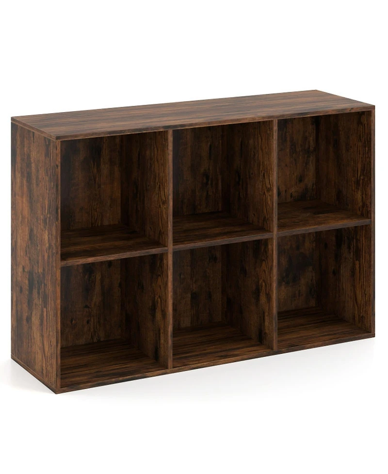 Sugift Modern 6-Cube Bookcase with Anti-Tipping Kits for Bedroom Living Room