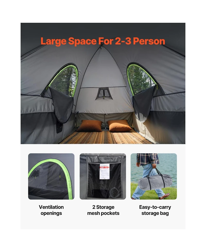 Hongge 8.0 to 8.2 feet Pickup Truck Bed Tent with Extendable Awning