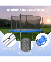 Yescom 6 Pcs Trampoline Replacement Poles with Clamps and 12 Pcs Trampoline Pole Foam Sleeves, Universal Hardware for Straight Poles