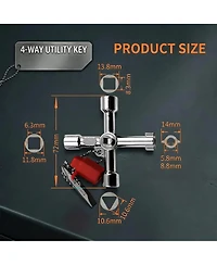 Xdovet 24-in-1 Universal Utility Key Zinc Alloy Plumber Tool