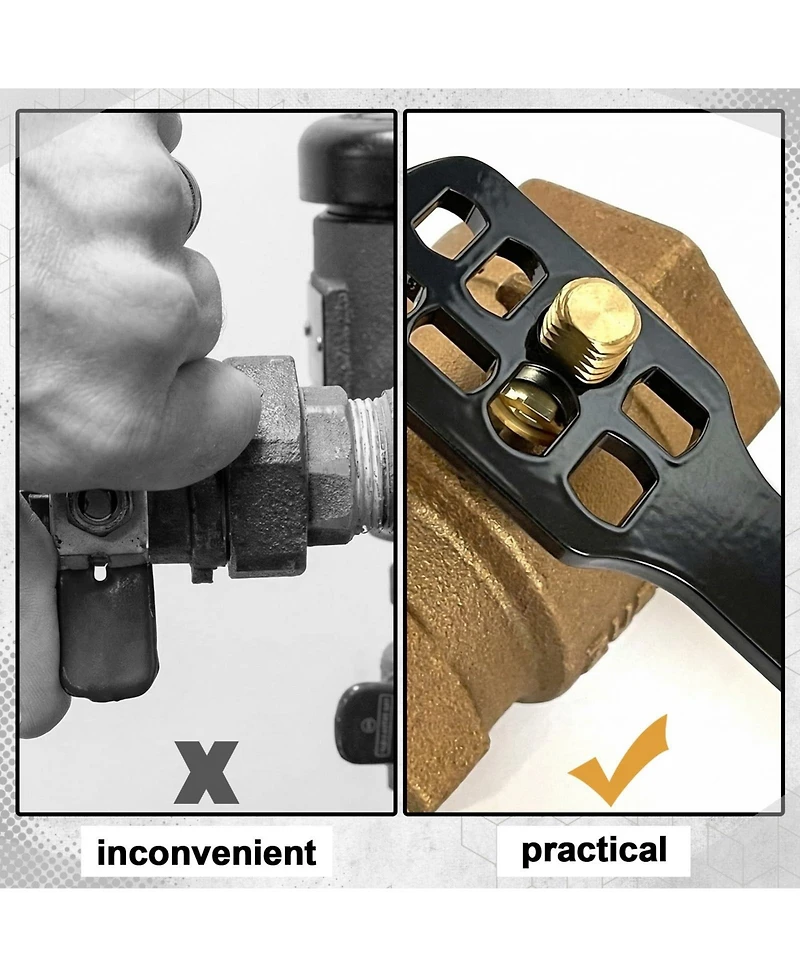 Xdovet Ball Valve Wrench Water Shut Off Key Plumbing Repair Tool