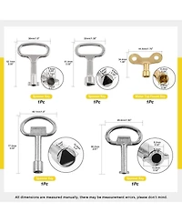 Xdovet Plumber Key Tool Set Cross Triangle Spanner Faucet Socket Radiator Meter Box
