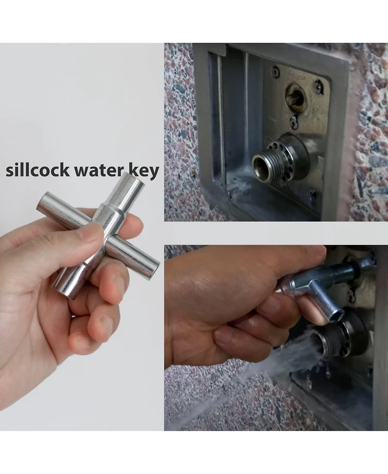 Xdovet 4 Way Sillcock Key Wrench Set Water Utility