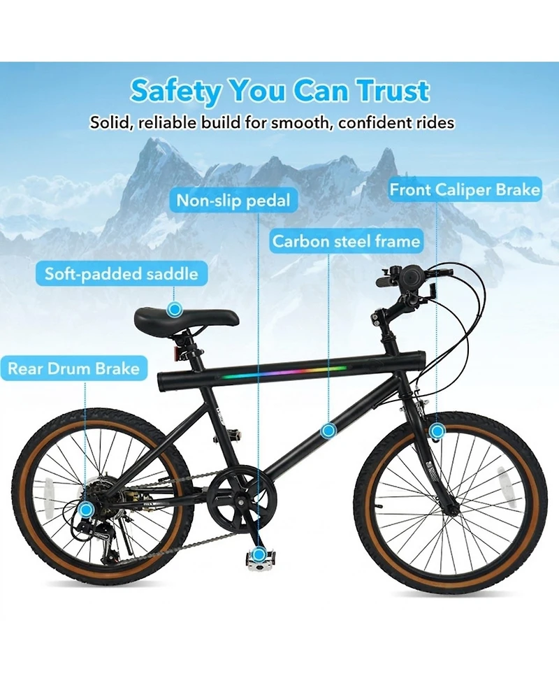 Hongge 20-Inch Led Commuter Bike with Wireless Stereo Speakers