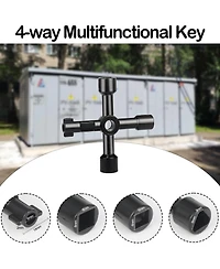 Xdovet Water Meter Key Shut Off Tool 4-Way Valve Opener