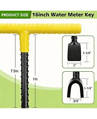 Xdovet Water Meter Key 4-Way T-Handle Shut Off Tool